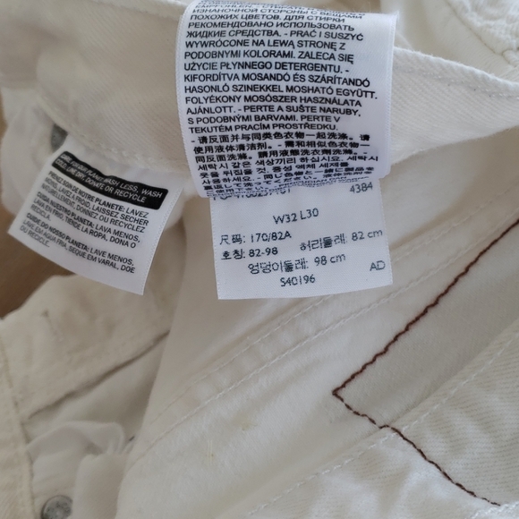 LEVI'S WHITE 501 JEANS - Picture 8 of 9